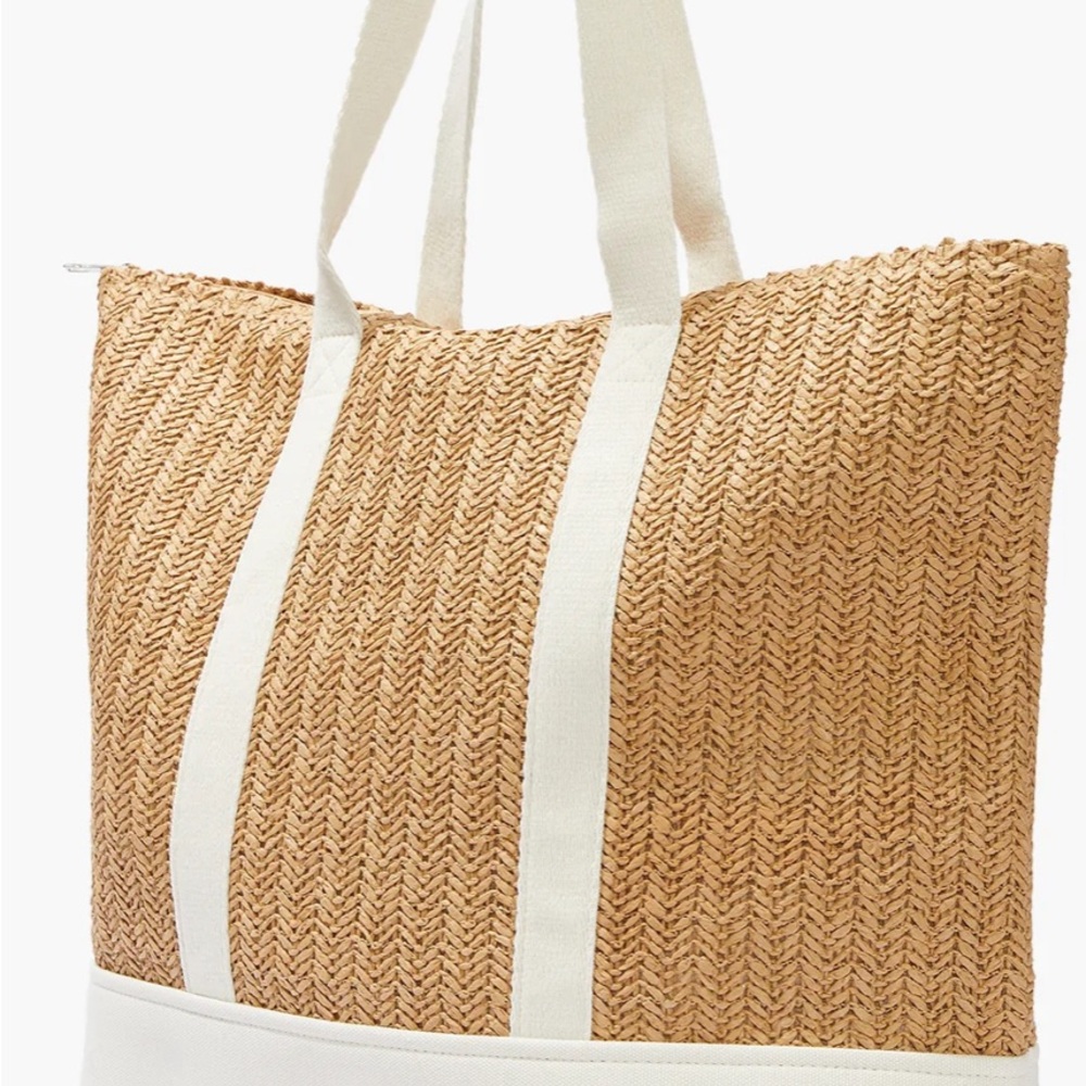 Show Me Your MuMu Tan and White Tote Bag